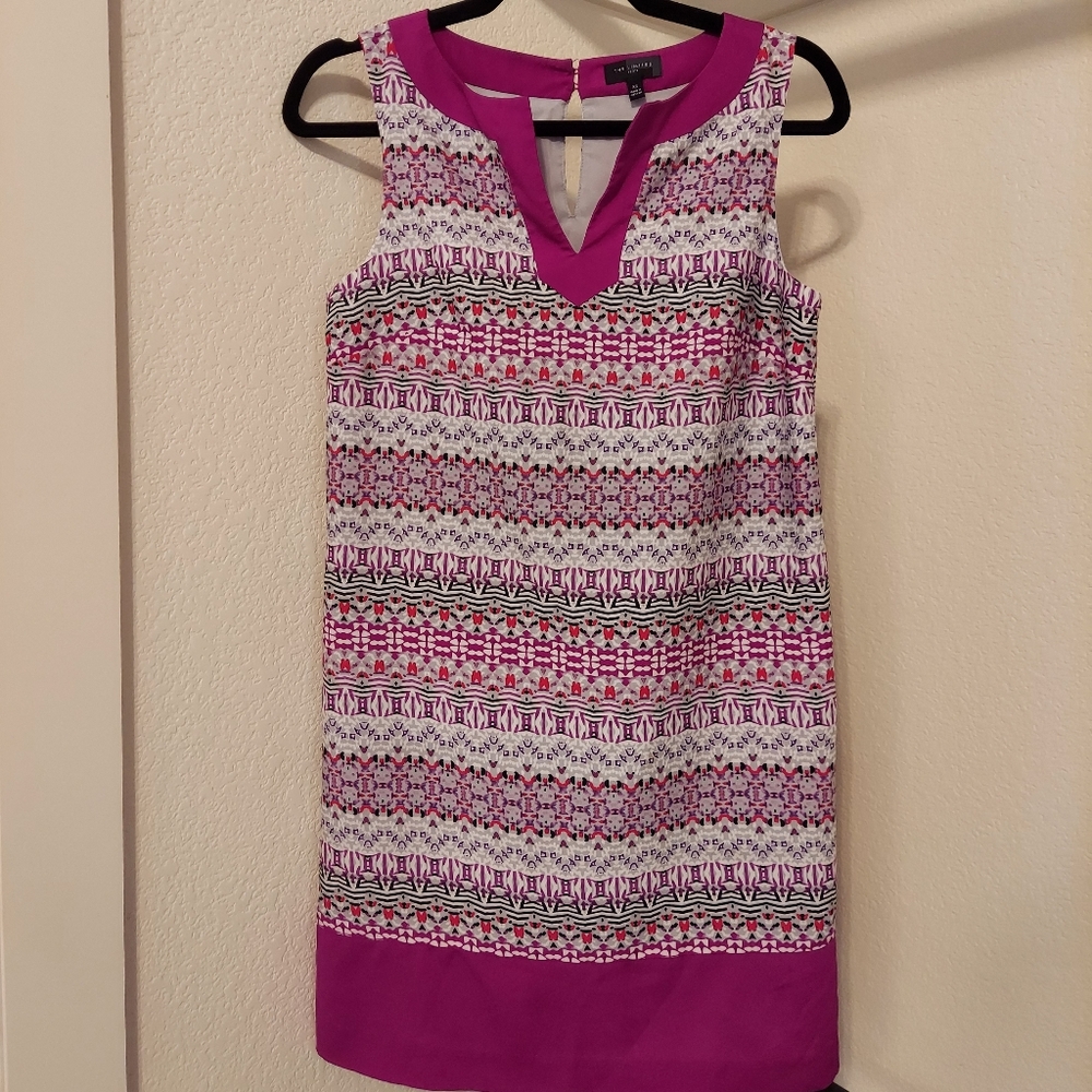 The Limited Petite XS Purple Multicolor Sleeveless Shift Dress | Lined Summer